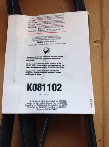 Gates V-BELT K081102, RD-5-11396-0P - Picture 3 of 3