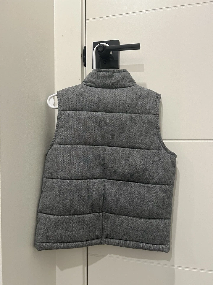 Chaleco Janie And Jack Niños 3-4 Niños Pequeños Gris Espiga Puffer Snap Up Foto 3 de 4