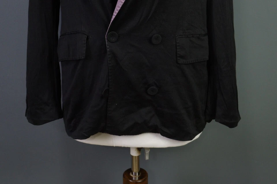 Chaqueta 3.1 PHILLIP LIM Negra Seda Doble Pecho Negra M Foto 3 de 4
