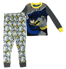 Batman 2 PC Long Sleeve Tight Fit Cotton Pajama Set Boy Size 6