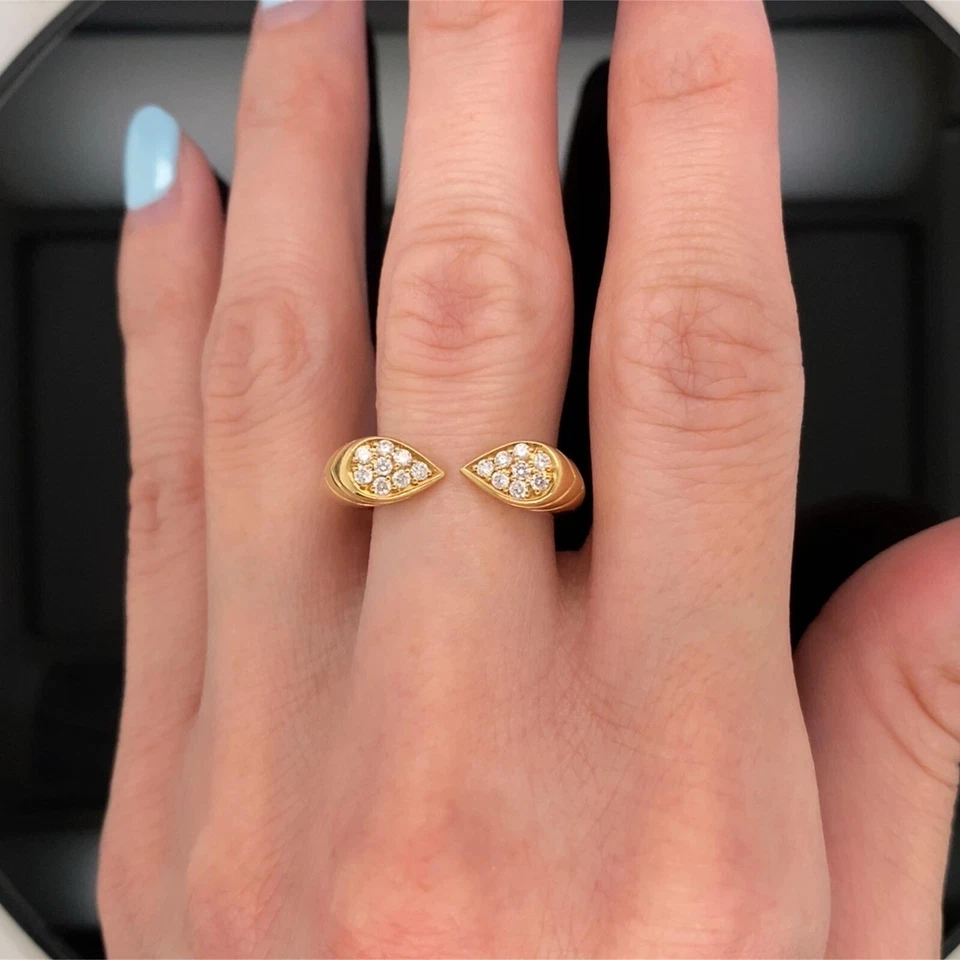 Kat Florence 18k Yellow Gold 0.20Ctw D Flawless Diamond Open Ring $13000 - Image 3 of 4