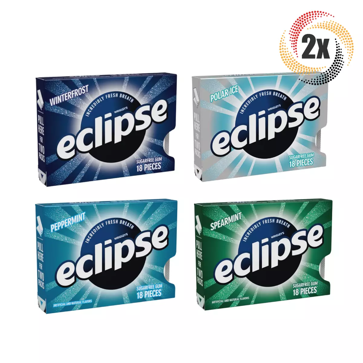 Wrigley's Eclipse Sugar Polar Ice Free Gum, Chewing Gum