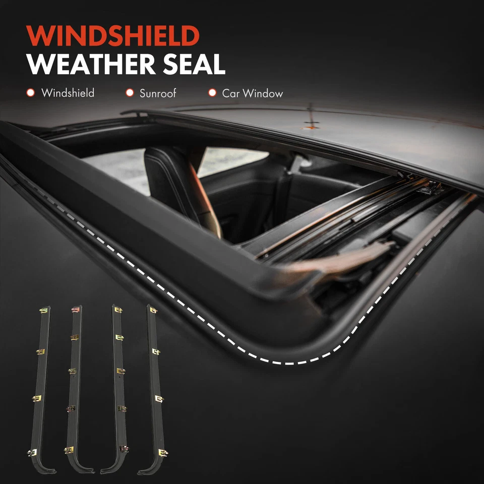 Kit de tira meteorológica canal de varredura e corrida de janela 6 peças para Ford Bronco F-150 F-250 HD - Imagem 4 de 4