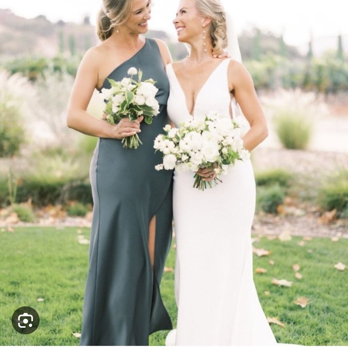 knee length dresses for ladies LaDivine BD104 Satin A-Line Prom Dress with Cowl Neck and High Slit – The  Dress Outlet