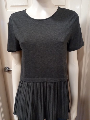 Boss Orange Label Grey Pleated Hemline Top Size UK Medium - Picture 2 of 11