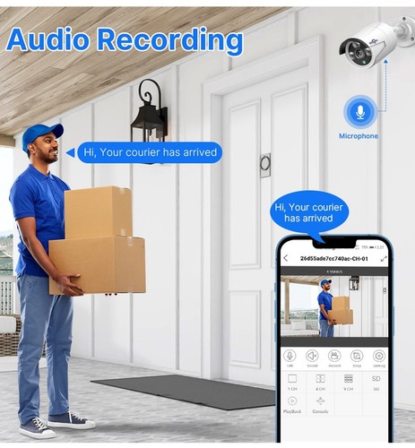 Hiseeu 5MP POE Sicherheitskamerasystem HD Nachtsicht IP66 AI Menschenerkennung - Imagen 8 de 22