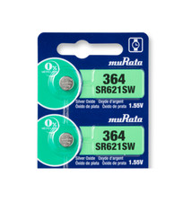 Murata 364 SR621SW Silver Oxide Watch Battery 2 Count - Replaces Sony 364