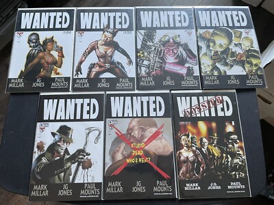 WANTED #1 2 3 4 5 6 & Dossier Top Cow 2003 Complete Set Millar Jones 1-6