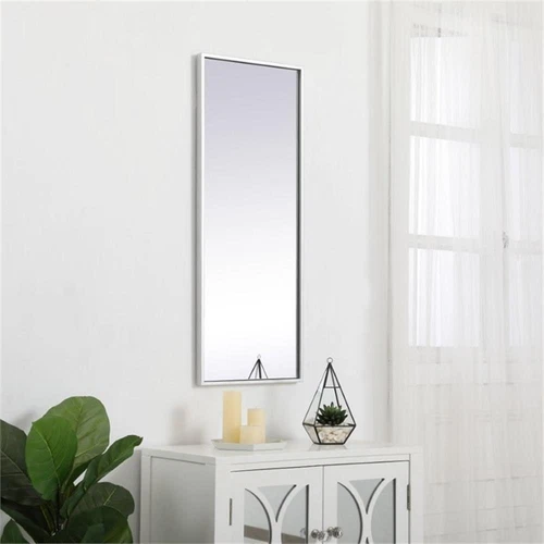 Elegant Decor Eternity 36" x 14" Contemporary Metal Frame Mirror in Silver - Picture 6 of 9