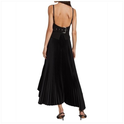 A.L.C Gwen Pleated Black buckle pleated Dress Sz 12 Wmns NWT retail $695  ALC | eBay