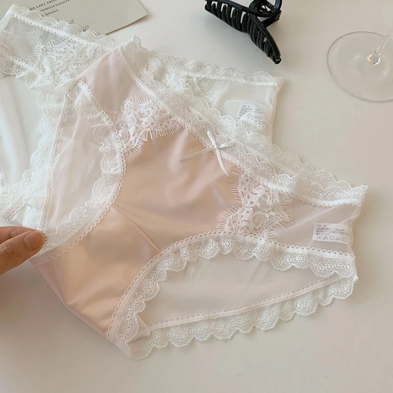 5 Pack Lot Sexy Womens Satin Panties Briefs Lace Sheer Underwear Lignerie Bikini - Image 3 of 4