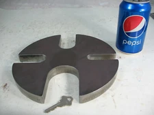 7" STEEL 4 Ton Round Slotted Arbor Press ANVIL WHEEL Shop Support Plate 