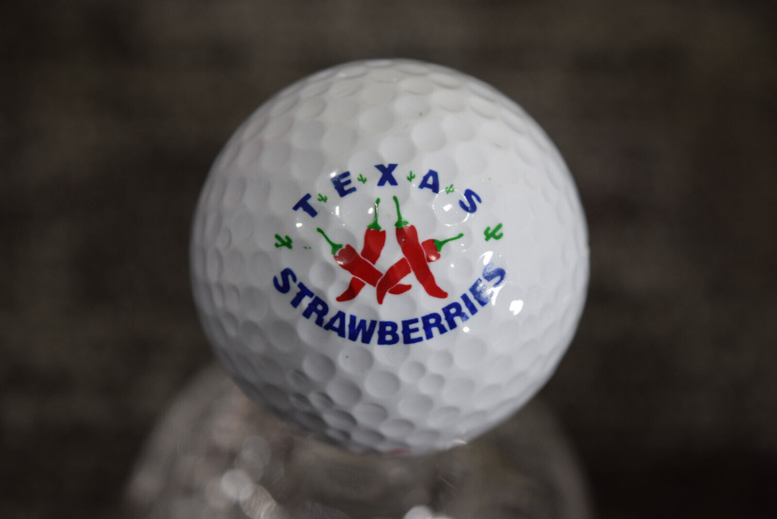 Texas Strawberries Red Chiles Joke Open Country Club Course Links Logo Golf Ball