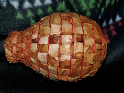 Handmade Cedar Bark Woven Rattle Maraca 