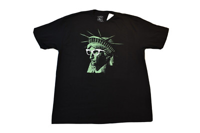 Mens Mad Engine Statue Of Liberty Wearing Glasses Funny Black Shirt New S-2XL