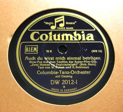 COLUMBIA TANZ ORCHESTER  Auch du wirst mich einmal betrügen / Zwei Herzen...