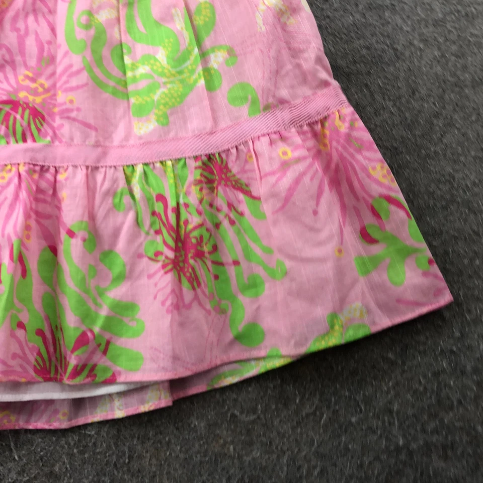 Lilly Pulitzer Skirt Girls 12 Pink Floral Print Elastic Waist Beach Summer Youth - Image 3 of 4