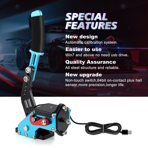 New 64 Bit USB PC Handbrake SIM for Racing Games G25/27/29 T500 T300 G923 G920 - Picture 3 of 8