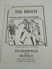 Fraserburgh v Huntly Scottish Highland League Football Programme 1984