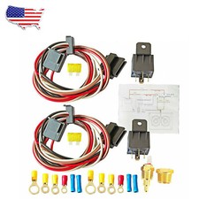For 40 Amp Dual Electric Fan Relay Kit Radiator Electric Fan Thermostat Kit Temp
