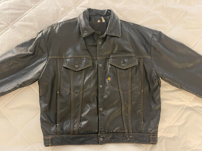 Limited Expess Leather Levi's Jean Trucker Style Jacket Size M | eBay