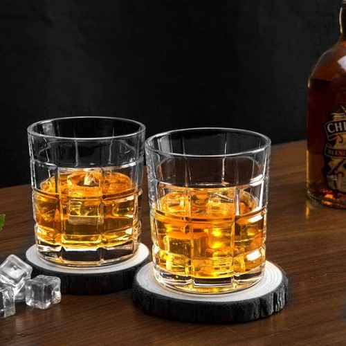 Crystal Whiskey Glasses Bar Gift Scotch, Bourbon Tumblers Set Of 4 gift box new - Picture 4 of 12