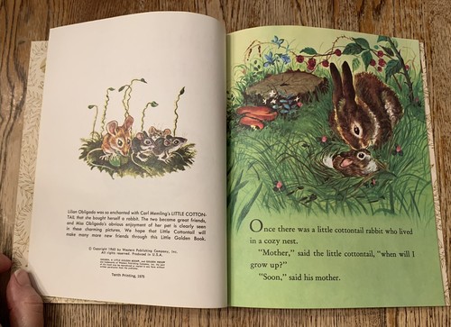 Vintage 1975 Little Cottontail Little Golden Book Carl Memling Lillian Obligado - Picture 4 of 12
