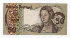 PORTUGAL 50 ESCUDOS 1980 PICK 74B LOOK SCANS