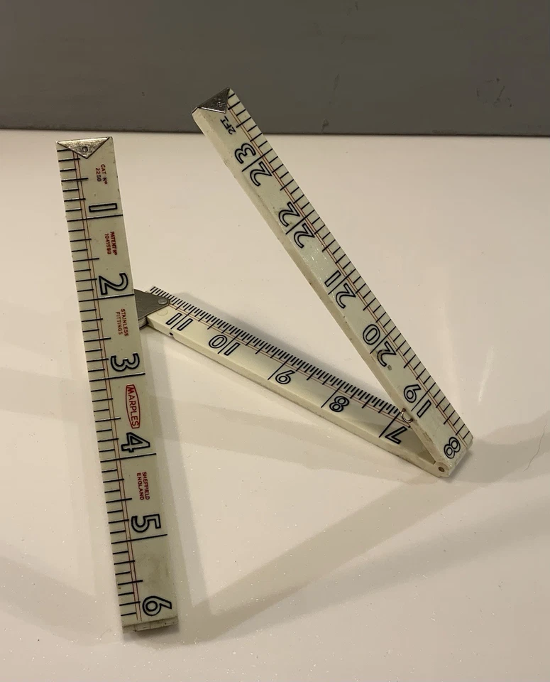 VINTAGE MARPLES SHEFFIELD PLASTIC & STAINLESS STEEL 4 FOLD RULER No 2250 - Image 4 of 4