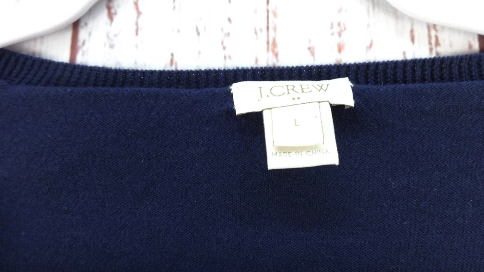 Suéter tejido J.Crew para mujer grande azul manga larga suave Academia cuello en V preppy Foto 3 de 4