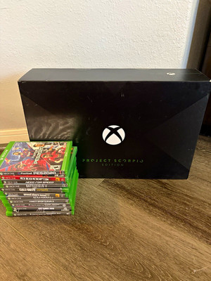 Microsoft Xbox One X Project Scorpio 1TB 4K Black w/ Controller + 10 Games