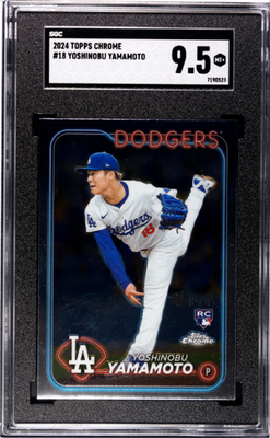 プロ野球カード 18 2024 Topps Chrome Black - Yoshinobu Yamamoto #18 (RC) for sale