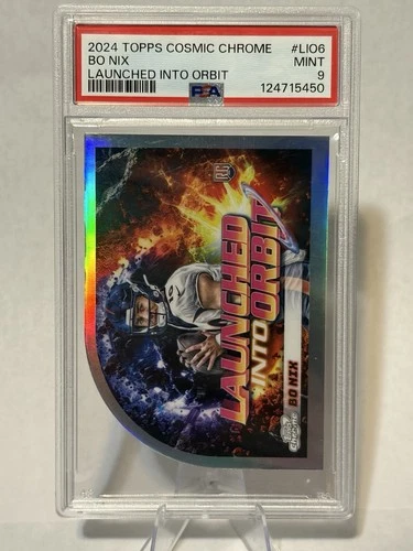 Bo Nix Rc Refractor Launched Into Orbit PSA 9 Low Pop 2024 Topps Chrome Broncos