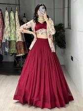 Georgette Lehenga Choli With Designer Koti For Women's Ethnic Wear Lehenga choli