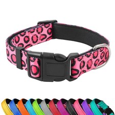 PWOD Reflective Dog Collar Adjustable Soft Neoprene Padded Nylon Pet Collars ...