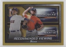 2017 Bowman Draft Gold Refractor 36/50 Corbin Martin JB Bukauskas #RV-HOU fm0