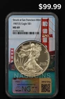 🦅 1987-S Silver Eagle $1 NGC MS69 - San Francisco Mint -  NabCoins Exclusive 🦅