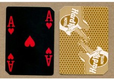 🔥🚨Vintage HARD ROCK CASINO Las Vegas Ace of Hearts GOLD SWAP PLAYING CARD