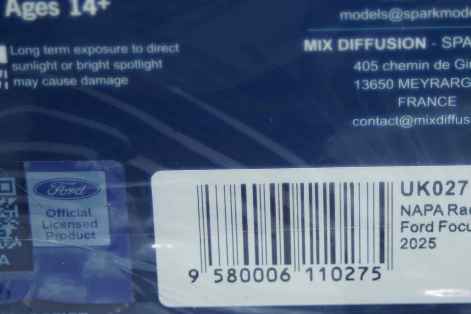 Spark Ford Focus BTCC 2025 Thruxton Race 2 Winner A.Sutton #116 1:43 Resin UK027 - Image 2 of 4