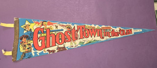 ORIGINAL GHOST TOWN IN THE GLEN AMUSEMENT PARK MOOSIC PA PENNANT VG