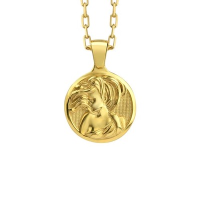 Sternzeichen Jungfrau Anhänger in vergoldet Frauen Geschenk Silber mit Kette ...