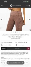 Lululemon Fast and Free Tight II Nulux 25 Ice...