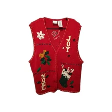 Vintage 90s Grannycore Christmas Sweater Size XL Holidays Winter Bobbie Brooks