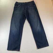 Calvin Klein Jeans Mens 34x30 Dark Blue Wash Relaxed Straight