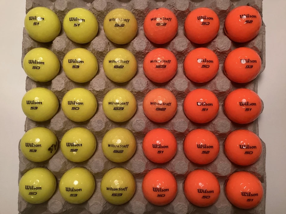 30 Wilson Fifty Elite-Golfbälle bunt (AAAA) in Top-Zustand - keine Lakeballs!