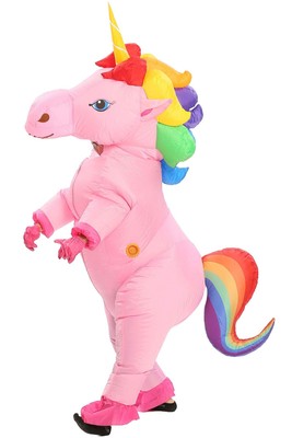 Inflatable Unicorn Costume Adult Full Body Unicorn Air Blow-up Deluxe Hallowe...