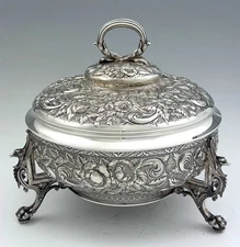 Tiffany Repousse Sterling Tureen with Liner c1880