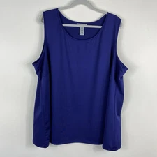 Catherines Size 2X 22 24 Scoop Neck Sleeveless Blouse Tank Top Purple