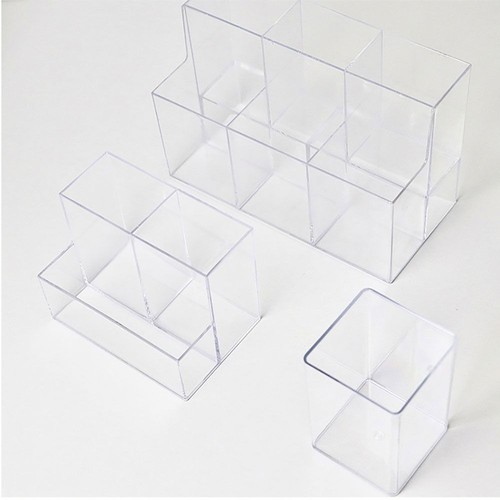 6 Grids Pen Holder Transparent Makeup Brush Holder High Quality Brush Pot - Picture 3 of 7