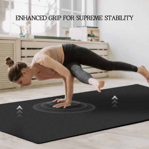 Extra Large Yoga Mat 6'x 4'x 6mm (1/4in) Thick Exercise Mat for Men and Women... - Picture 5 of 9